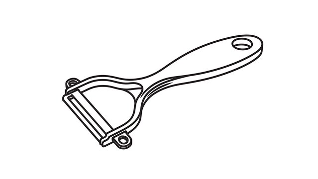 Vegetable peeler tool isolated on white background.