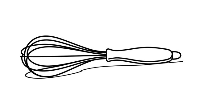 Whisk utensil illustration on white background.