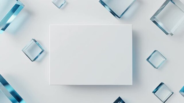 Abstract 3D Background with Floating Glass Square Frames - Product Display Mockup