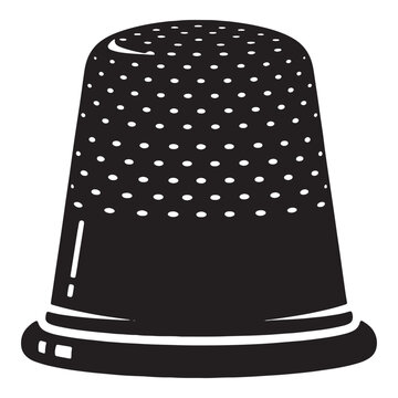 Black polka dot sewing thimble with white dots Vector