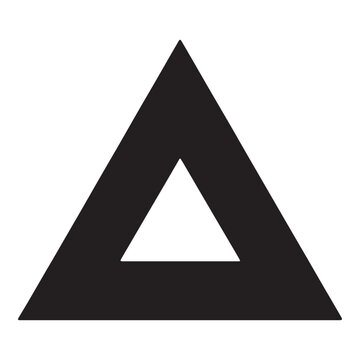 Black triangle with white inverted triangle inside Vector