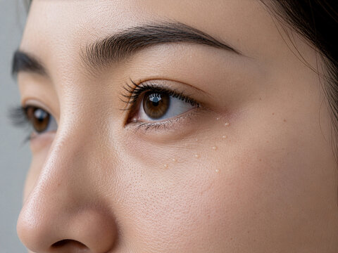 Under-Eye Milia Close-Up on Woman&rsquo;s Face