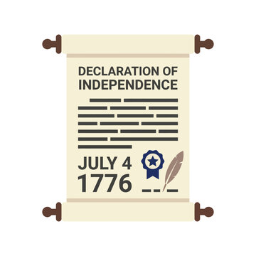 Declaration of Independence scroll, July 4 1776, historical document, patriotic symbol, quill pen, vintage feel