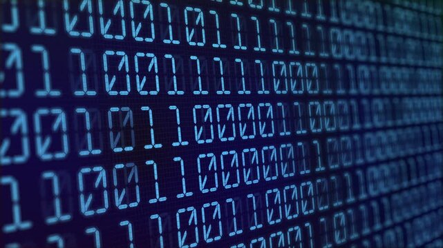 Blue Binary code Background. Digital and Data Concept. Abstract Technology animation