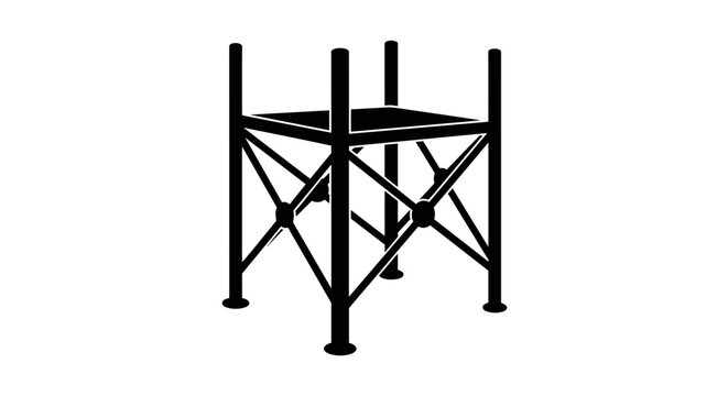 Black metal scaffolding structure equipment.