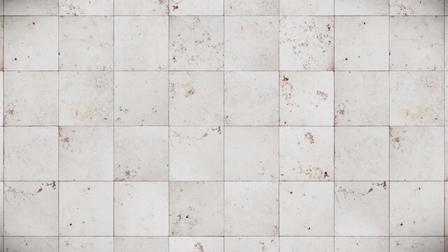 Abstract off-white cream textured tiled pattern background, featuring subtle distressed stone details, a seamless loop motion graphic