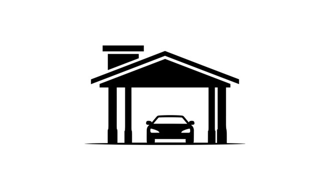 Car in a garage shelter.