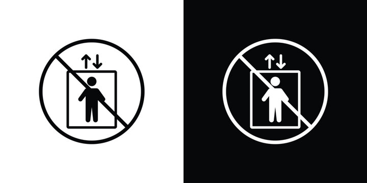No elevator sign simple elements series
