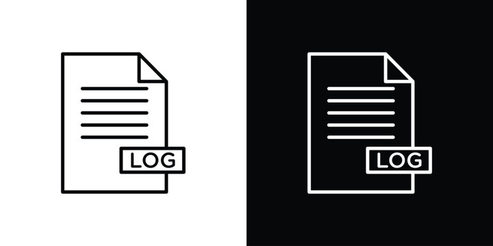 log file icon line illustration group