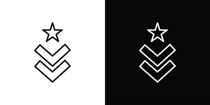 Military rank badge icon line illustration group