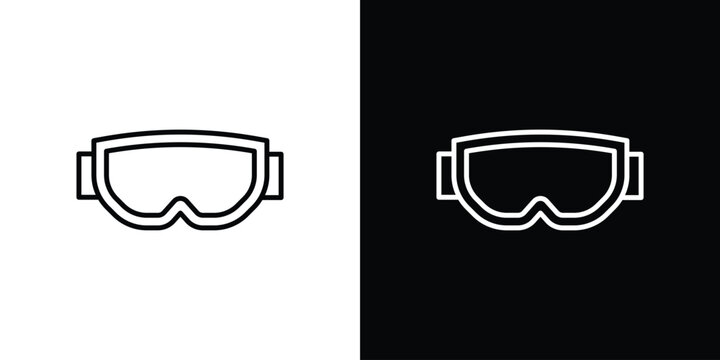 Ski goggles icon line illustration group