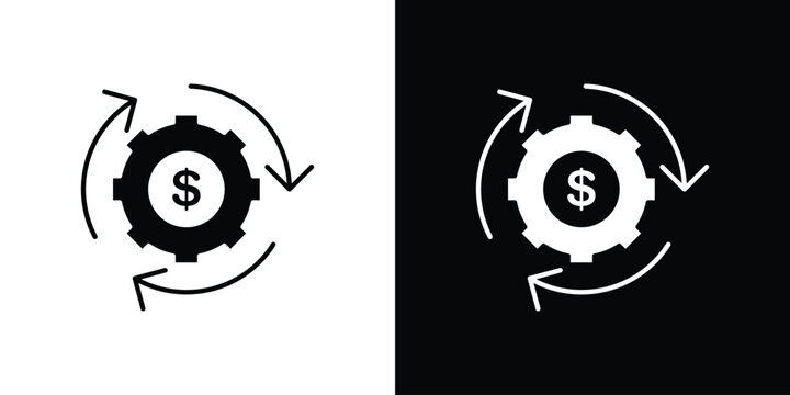 Costs optimization icon outline clipart set. EPS10