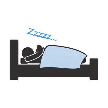 Hombre durmiendo estilo pictograma