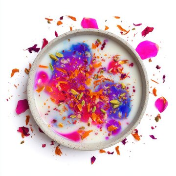 dessert of Holi sweet milk-based Sandesh isolated on a white background 