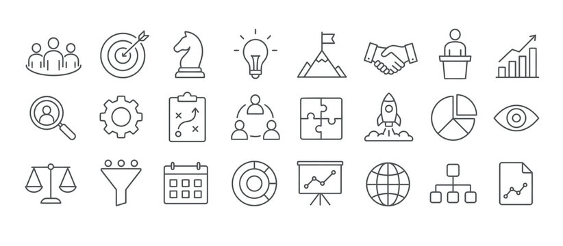 Minimalist line art icons set collection.