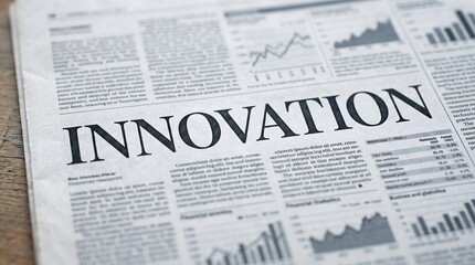 Obraz premium Newspaper front page with innovation headline concept