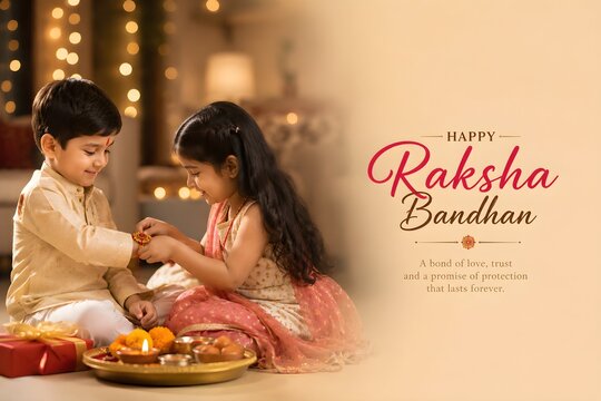 Happy Raksha Bandhan Celebration with Sister Tying Rakhi to Brother at Home