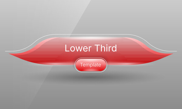 Red lower third banner vector graphics template