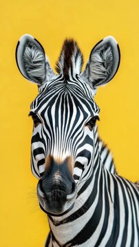 Zebra Face with Mane and Ears Up