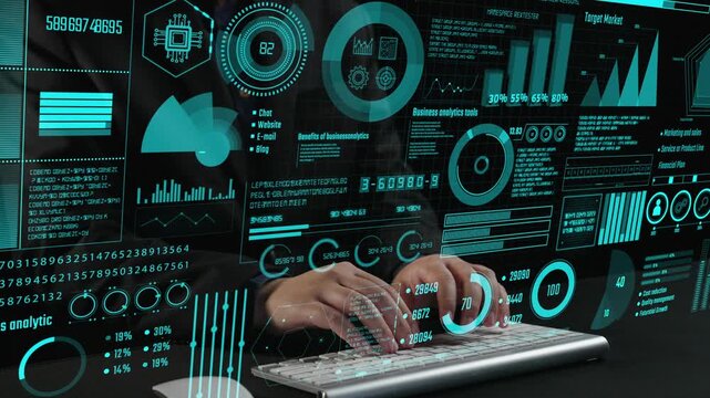 Engaging visual representation of business data analytics, showcasing advanced metrics and graphs, emphasizing technology and information management for strategic insights. Cipher