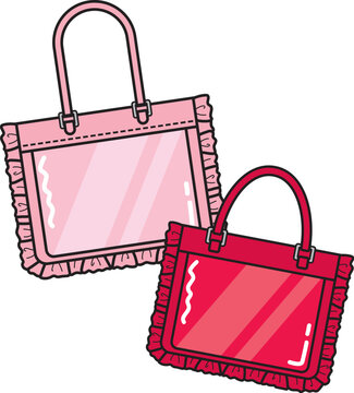 ＜推し活＞ 痛バッグ大小2個セット（ピンクと赤）