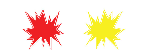 Red Yellow Burst Star Explosion Shape Vector Icon Set Comic © VectorCraft Original