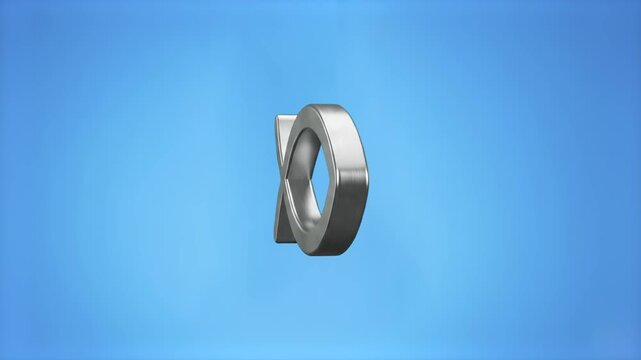 3D model of a metallic silver Christian Ichthys fish symbol rotating over a chroma key blue background. Great for church media projects, religious broadcasts, Christian video overlays, faith promos, a