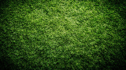 Obraz premium Lush Green Grass Field Seen From Direct Top Down Overhead Perspective 