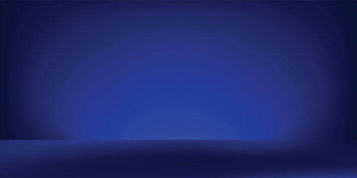 Dark blue room background design for showcasing. Studio. Abstract blue gradient spotlight room texture background. blue Studio backdrop wallpaper light room wall. Display products, natural shadows.bg