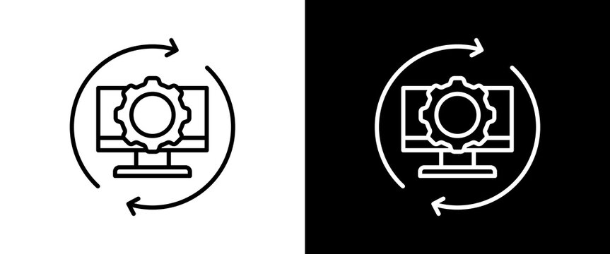 Recovery white and black icon set design