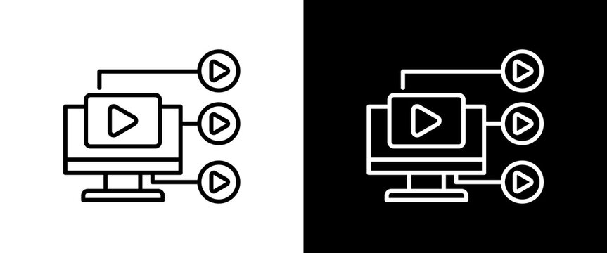 Reposting white and black icon set design