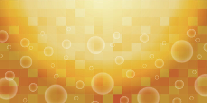 Abstract Golden Mosaic Background With Floating Bubbles