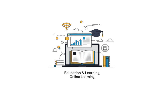 Online Learning Education Concept Illustration.