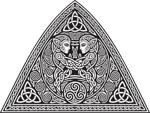 gemini triangle horoscope symbols tribal celtics vikings pattern