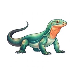 Obraz premium Premium Jelly Vector Illustration of Peach-throated Monitor Isolated on White Background