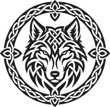 wolf circle  tribal Celtic vikings Pattern 