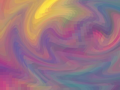A yellow, pink, blue, and green swirly pixelated wallpaper background texture