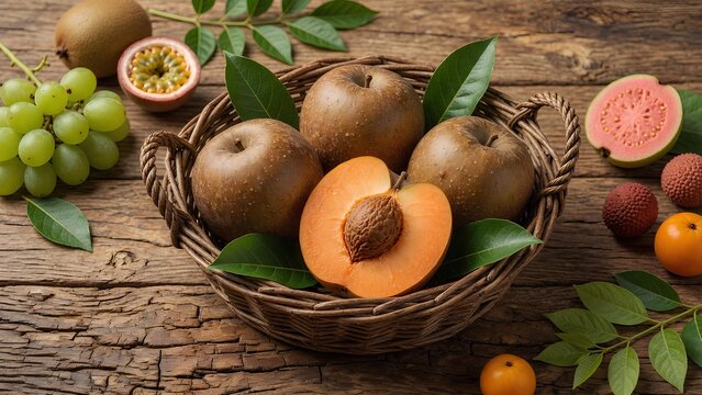 Premium Mammee Apple Harvest Showcasing Caribbean Tropical Fruit for Gourmet Recipes, Healthy Living, Sustainable Agriculture, and Culinary Inspiration