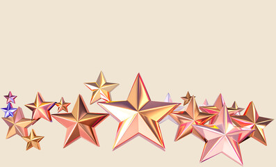 Fototapeta premium Colored stars on a neutral background. Popular beautiful pattern for designers, marketers, advertising. Greeting card. Object, symbol, holiday.