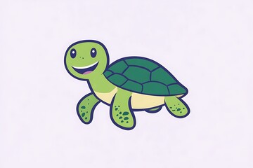 Naklejka premium Happy cartoon sea turtle