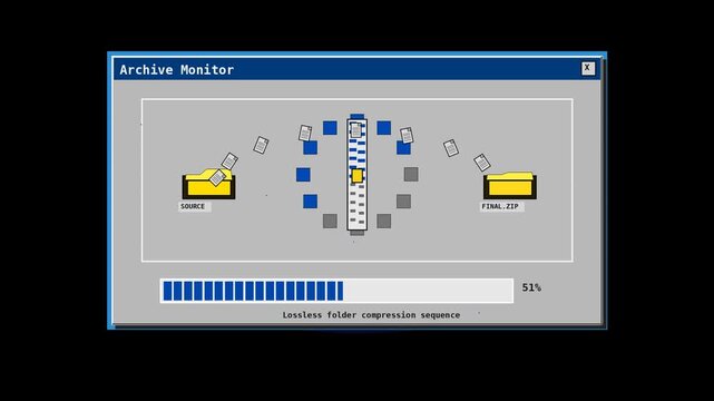 Retro File Compression Software Interface Concept