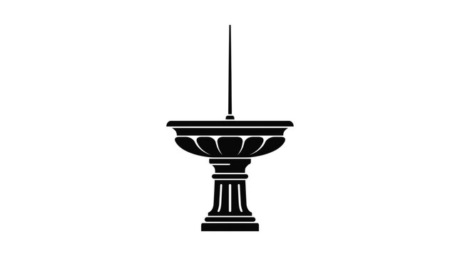 Classic garden fountain silhouette icon with water jet
