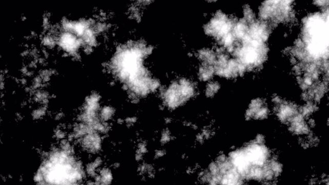 Abstract black and white smoke or cloud motion background.