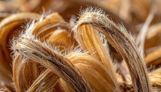 Closeup of Dry Curly Hair Strands with Texture and Detail