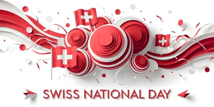 Abstract swiss national day flag design.