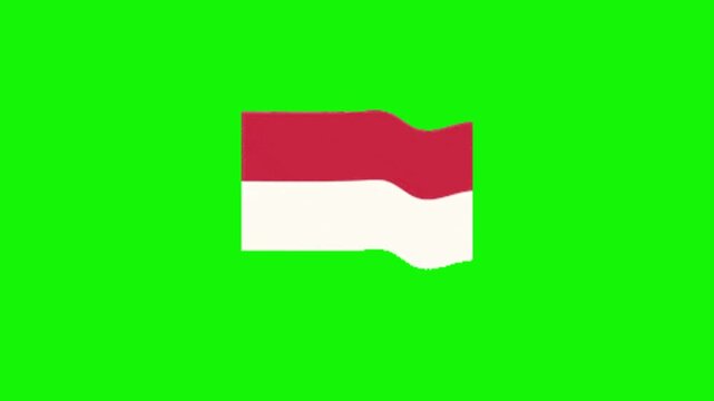 2D Indonesia or Monaco Flag Green Screen