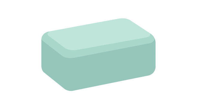 A green rectangular soap bar.