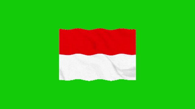 2D Indonesia or Monaco Flag Green Screen