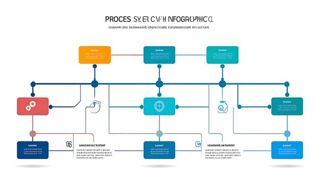 A colorful infographic illustrating a process with various interconnected boxes and arrows
