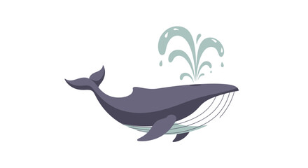 Obraz premium Whale Spouting Water Illustration.